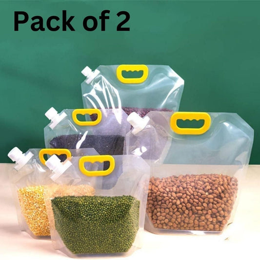 Plastic 2 Pcs (1 L) Reusable Grain Moisture Proof Sealed Bag Grain Storage Tank