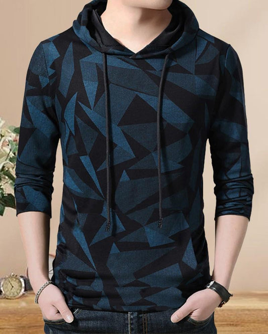 Eyebogler Men Printed Hood Neck T-shirt