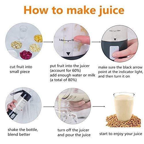 6 Blade Juicer- Portable Electric 6 Blade USB Juice Maker (380 ml)