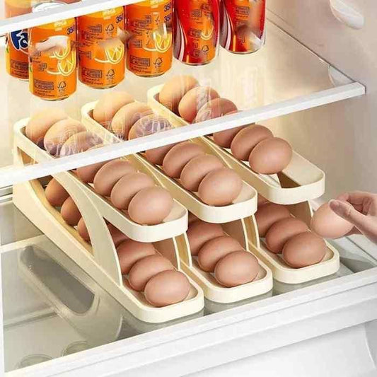 Automatically Rolling Egg Holder Container Display Rack